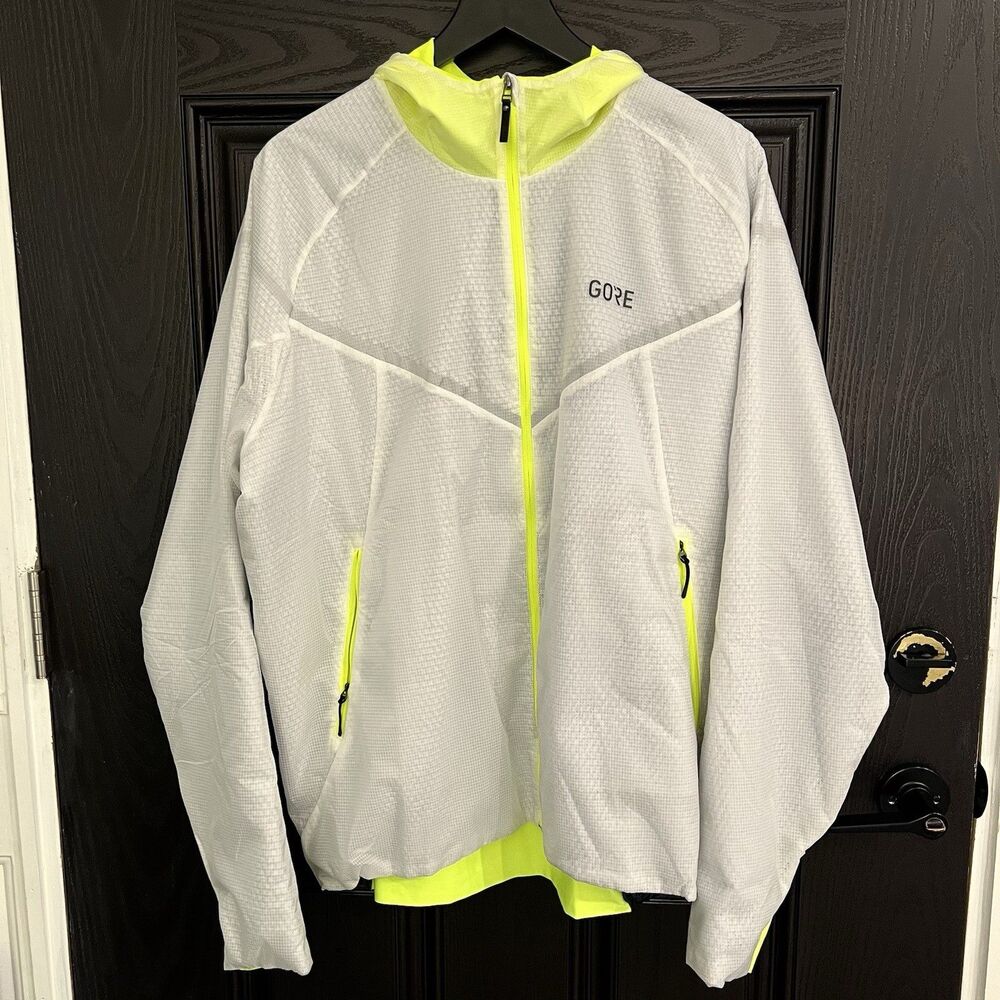 GORE WEAR R5 GORE TEX INFINIUM Insulated Jacket Size XXL White Neon Yellow